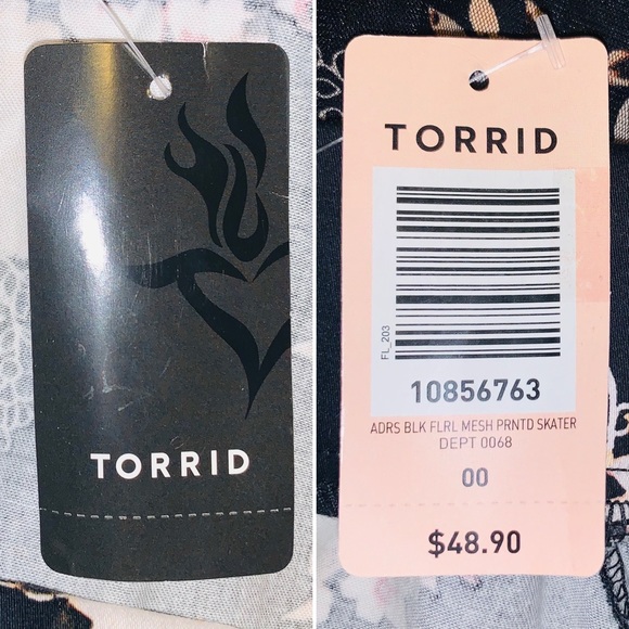 🆕 TORRID ⭐️ Floral Print Mesh Skater Skirt - Picture 12 of 13